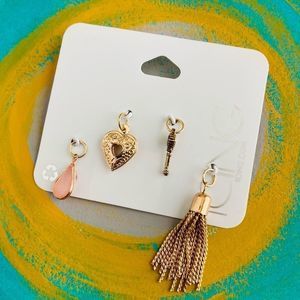 FREE WITH PURCHASE ICING Gold Tone Boho Tassel Charm Set